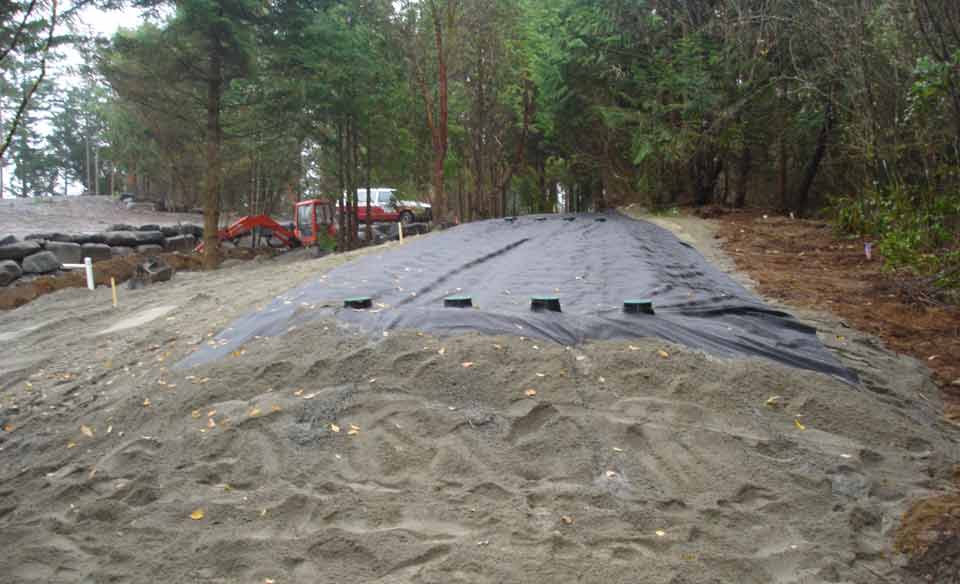 Disposal sand mound area installed