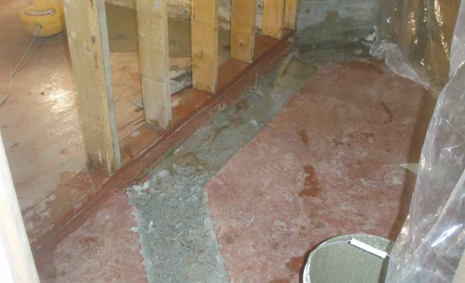 Interior foundation drain retrofit